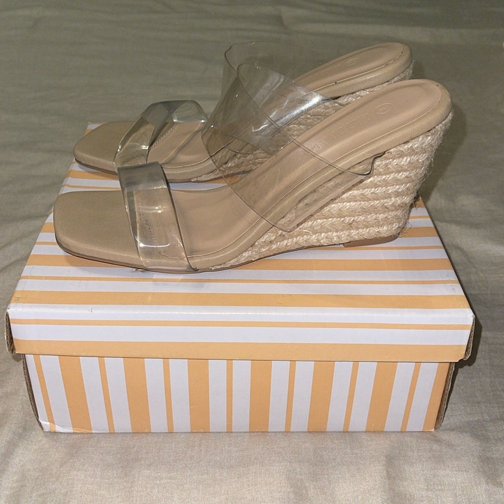 Wedge Sandal with clear strap